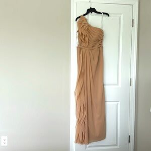 Azazie bridesmaid dress. Azazie Sharon color: SAND